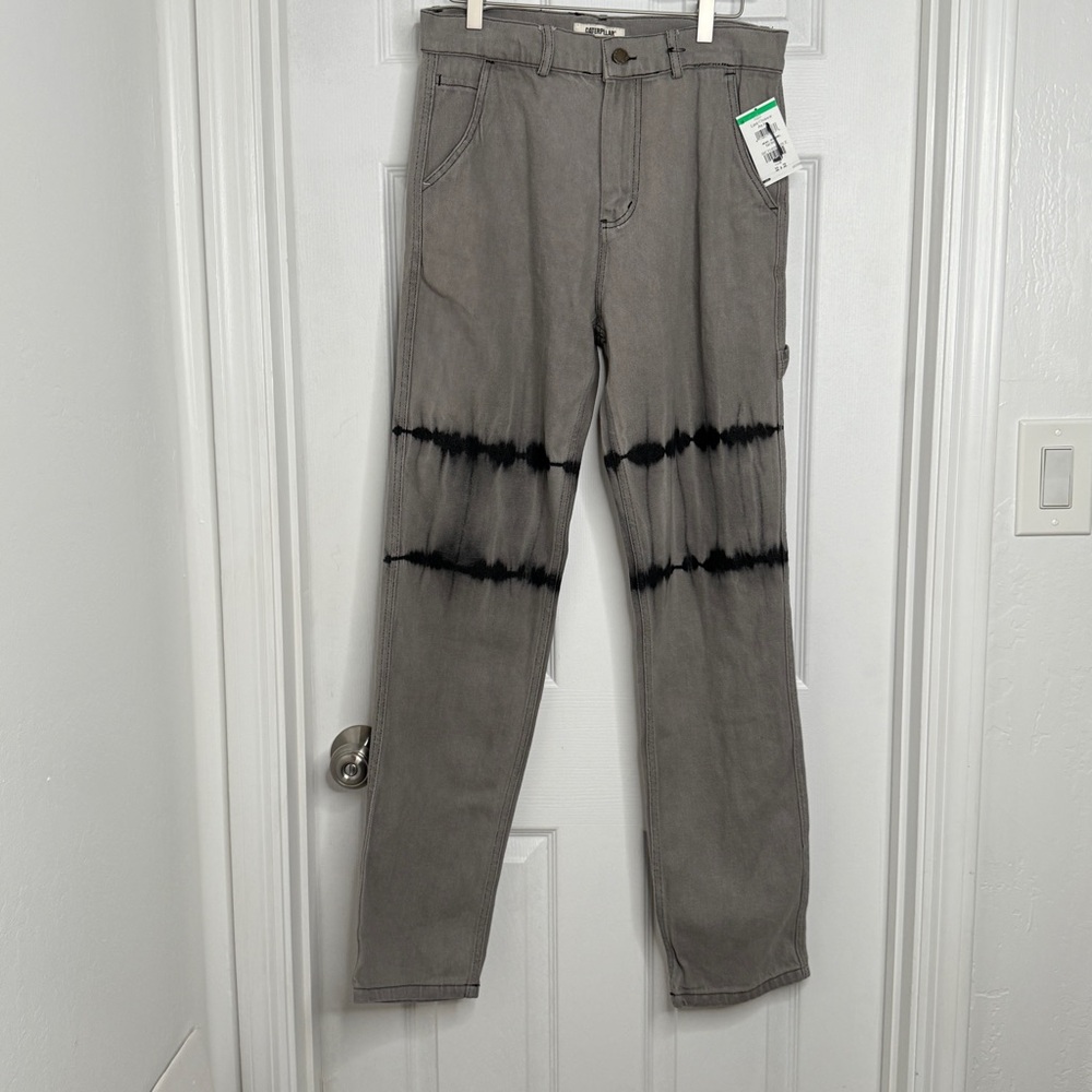 CAT Gray Premium Scribbler-Detailed Carpenter Jeans Size 32x32 - NWT